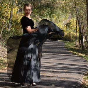 Formal Ballroom Gown Full Length Circle Skirt